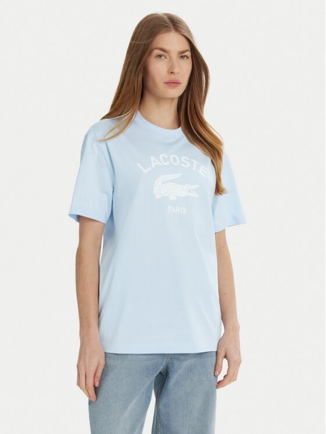 Lacoste T-Shirt TH2733 Błękitny Regular Fit