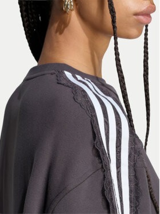 adidas Bluza Lace 3 Stripes Crew LG4253 Brązowy Regular Fit