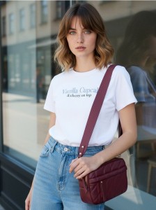 Bawełniana koszulka z napisem - biały