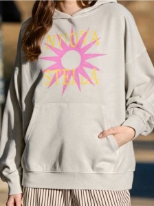 Bluza hoodie z nadrukiem - szary