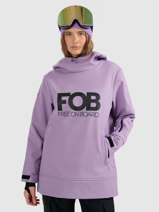 4F Bluza snowboardowa z softshellu membrana 5000 damska - fioletowa XL