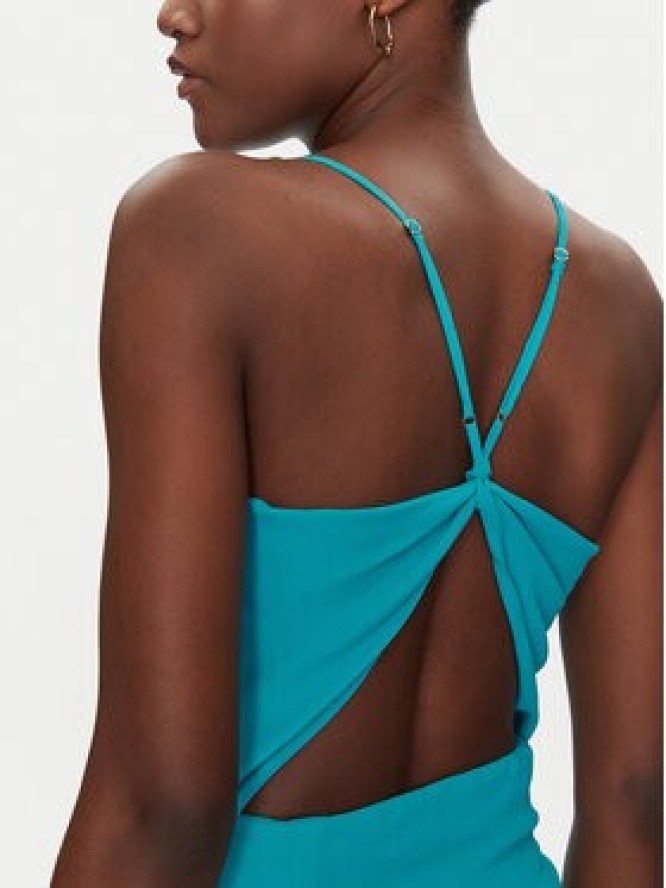 Simona Corsellini Sukienka letnia P25CPAB05601 Turkusowy Regular Fit