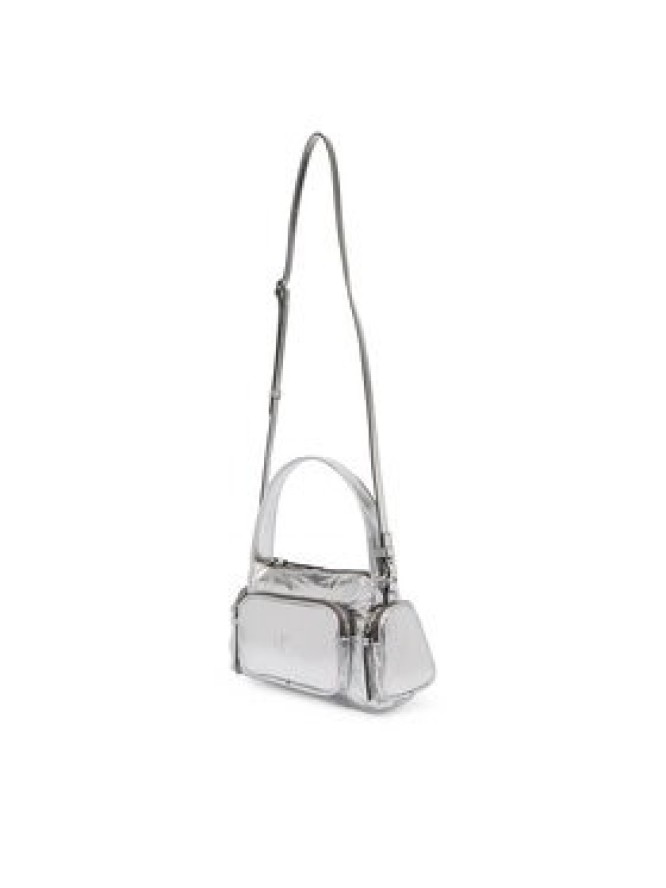 Calvin Klein Torebka Pocket Silver Nylon Small Bag LV04F3443G Srebrny