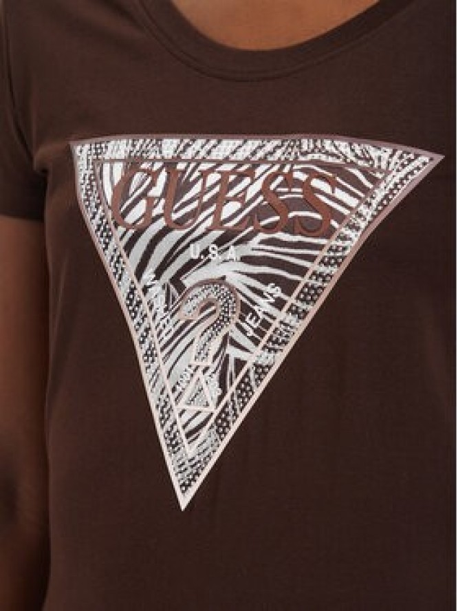 Guess T-Shirt W6GI19 K3042 Brązowy Regular Fit