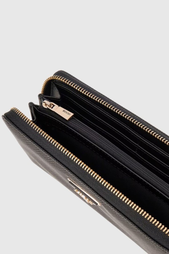 GUESS Czarny duży portfel damski Laurel