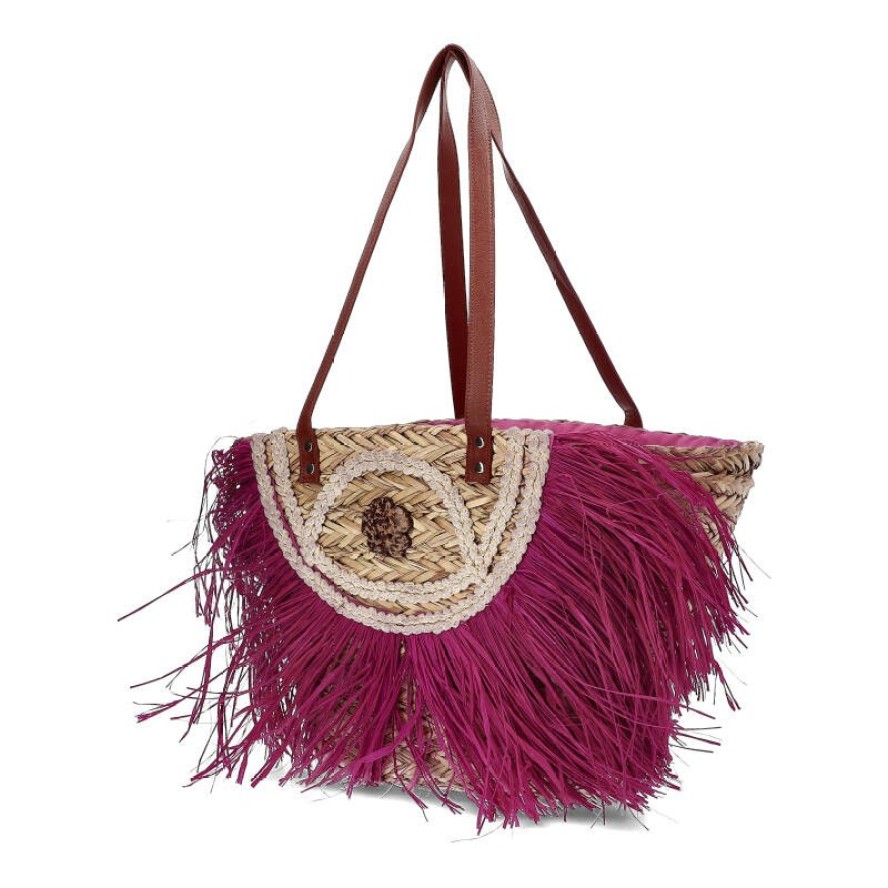 Różowa Torebka Damska Sca'Viola Koszyk W Stylu Boho