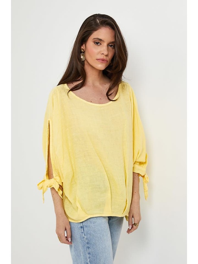 Rodier Lin Lniana bluzka w kolorze żółtym rozmiar: XL/XXL