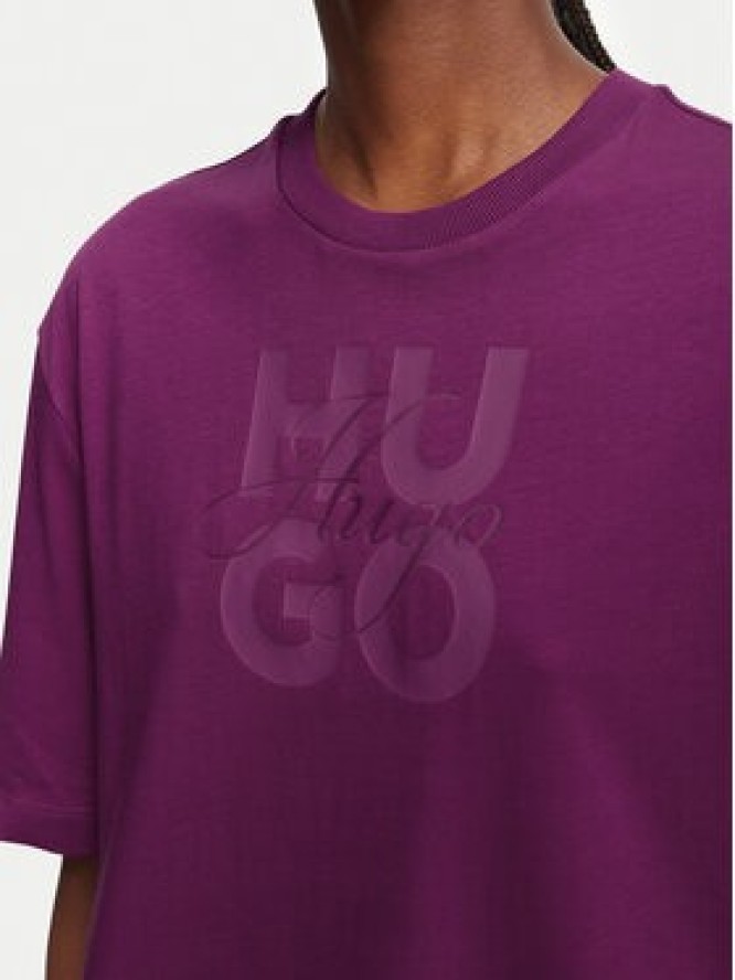 HUGO T-Shirt Dashire_5 50566678 Różowy ciemny Relaxed Fit