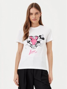 ONLY T-Shirt Mickey 15317991 Biały Regular Fit