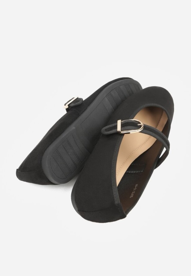 Czarne Balerinki w Stylu Mary Jane Urifiel