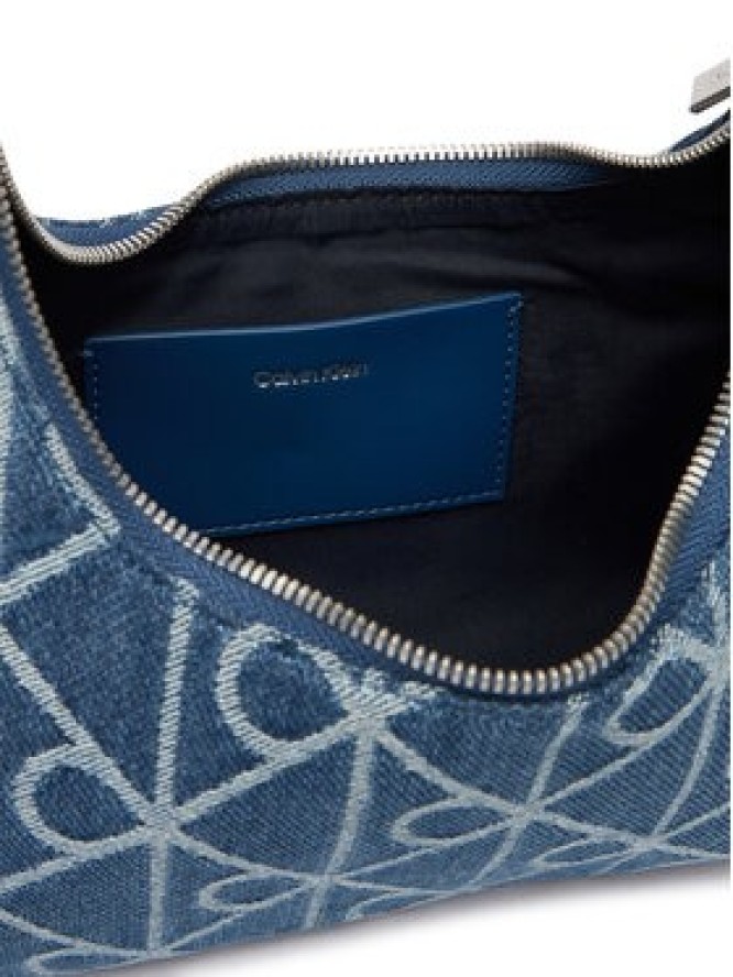 Calvin Klein Torebka Emblem Aop Denim Shoulder Bag LV04F3431G Niebieski