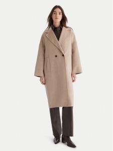 ViCOLO Płaszcz wełniany TF0003 Beżowy Regular Fit