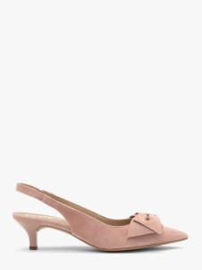 Różowe czółenka damskie bez pięty slingback z kokardą SARAH