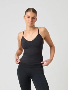 bjorn_borg STUDIO RIBBED STRAP TANK TOP czarny