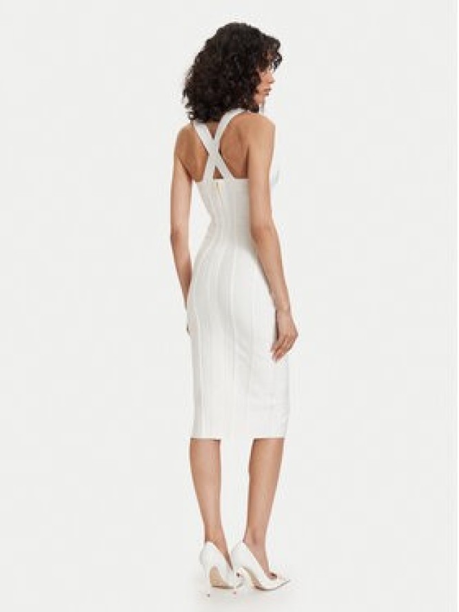 Elisabetta Franchi Sukienka koktajlowa AM-24D-62E2-V790 Biały Slim Fit