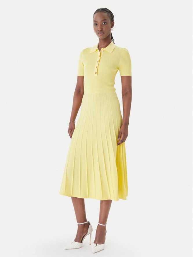 MICHAEL Michael Kors Sukienka dzianinowa MT5834F33D Żółty Regular Fit