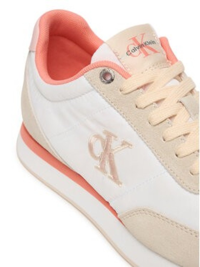 Calvin Klein Sneakersy Retro Runner Lace Up YW0YW01990 Biały