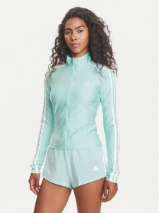 adidas Bluza adicolor 3-Stripes JC5579 Turkusowy Slim Fit