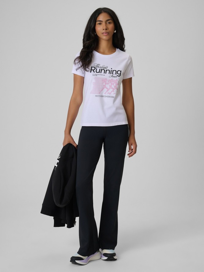 4F T-shirt slim z nadrukiem damski - biały XL