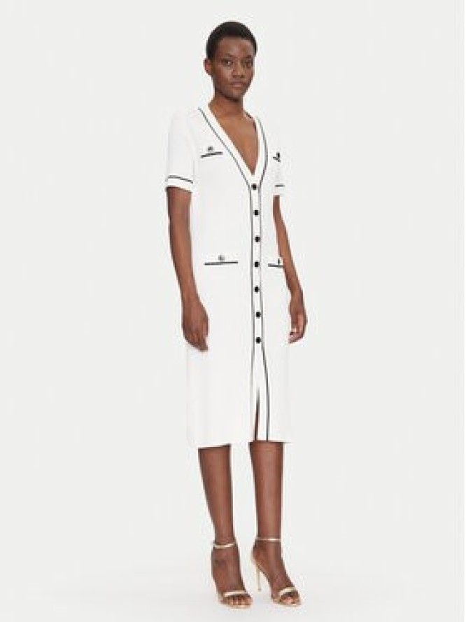 Luisa Spagnoli Sukienka dzianinowa Candelotto 100004 Écru Regular Fit