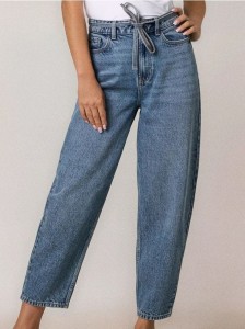 Spodnie jeansowe z wysokim stanem - niebieski