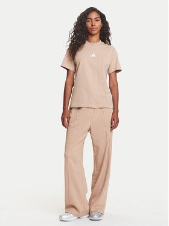 adidas T-Shirt Essentials 3-Stripes JX7616 Beżowy Regular Fit