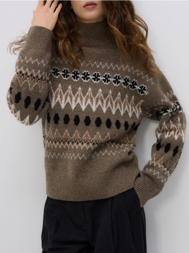 Wełniany sweter - wielobarwny