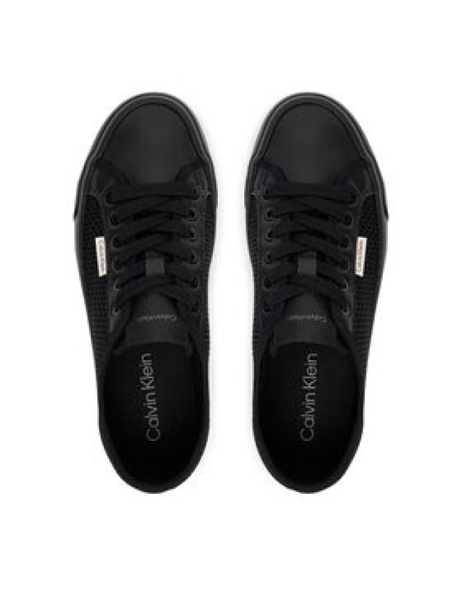 Calvin Klein Sneakersy Vulc Flatf Lace Up Lin Mesh HW0HW02971 Czarny