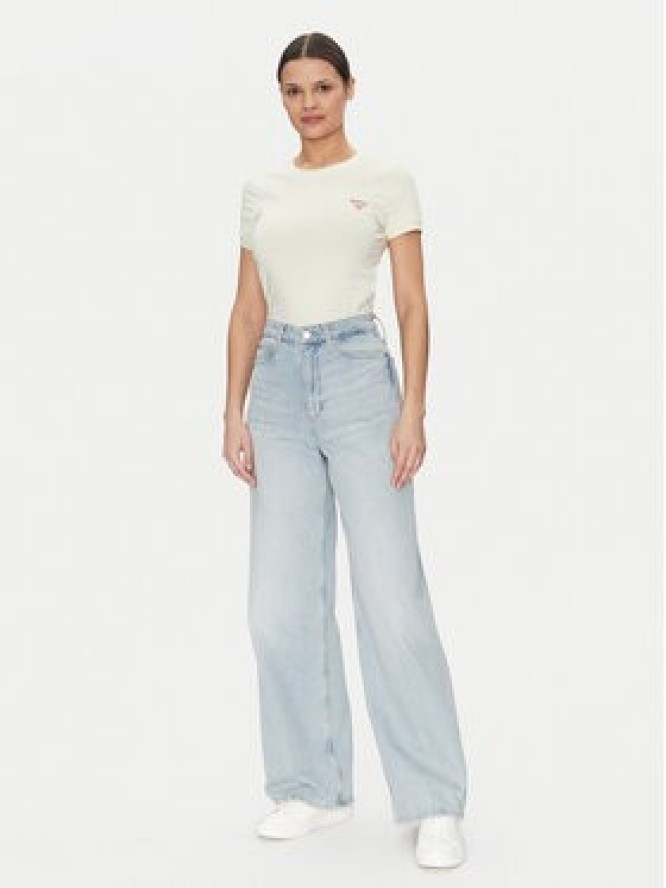 Guess T-Shirt W2YI44 J1314 Żółty Slim Fit