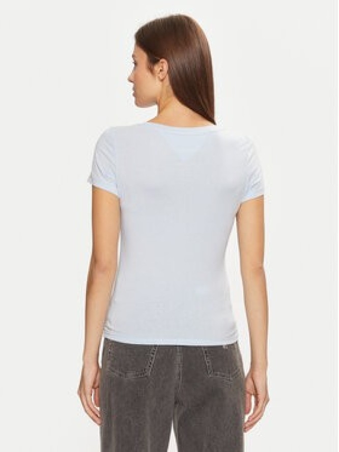 Tommy Jeans T-Shirt DW0DW20458 Błękitny Slim Fit