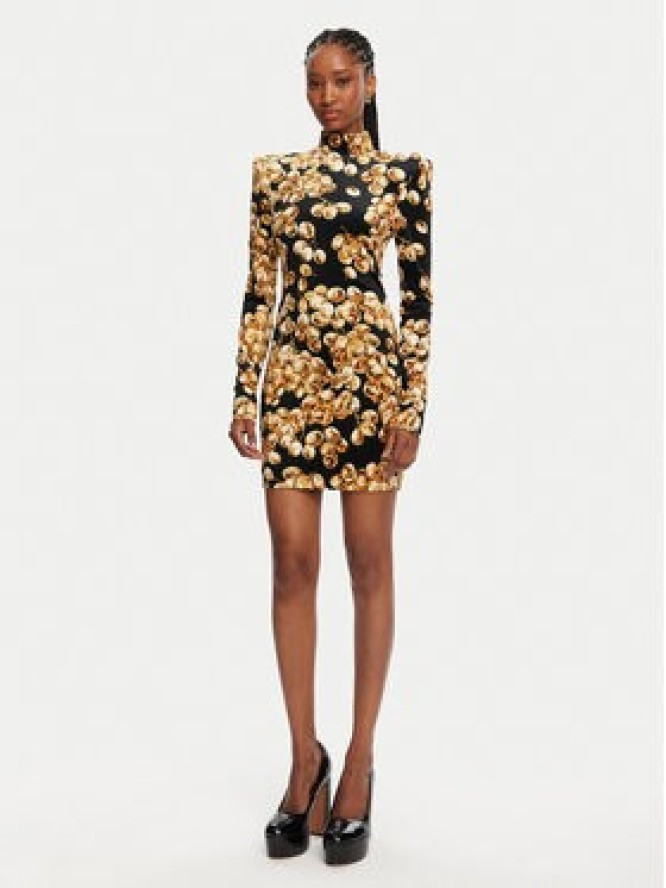 Balmain Sukienka codzienna DF0R8755JJ44 Czarny Slim Fit