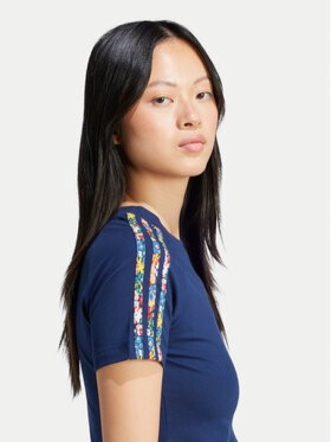 adidas T-Shirt Liberty London 3-Stripes Infill Baby JC7788 Granatowy Slim Fit