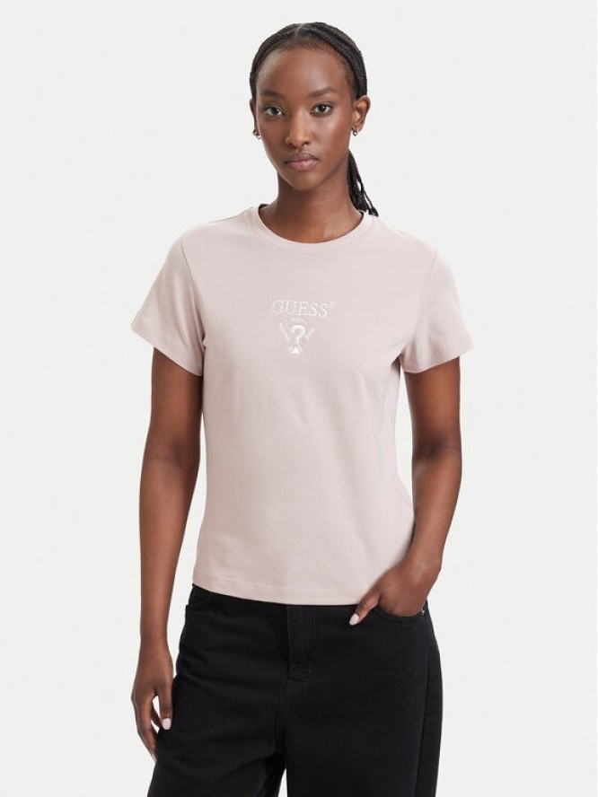 Guess T-Shirt V4YI21 KCDH1 Różowy Regular Fit