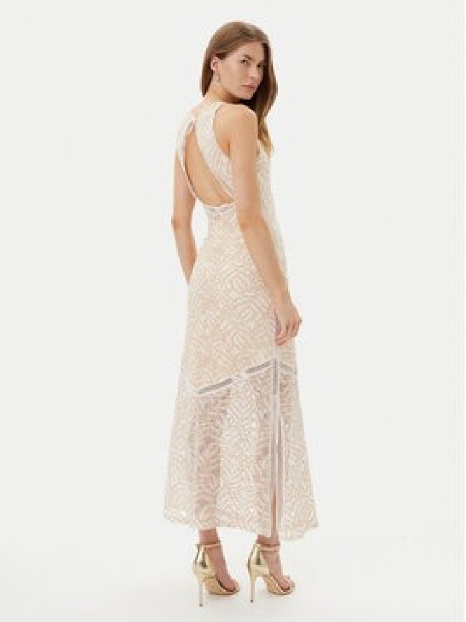 Guess Sukienka koktajlowa W5GT37 KCS90 Beżowy Slim Fit