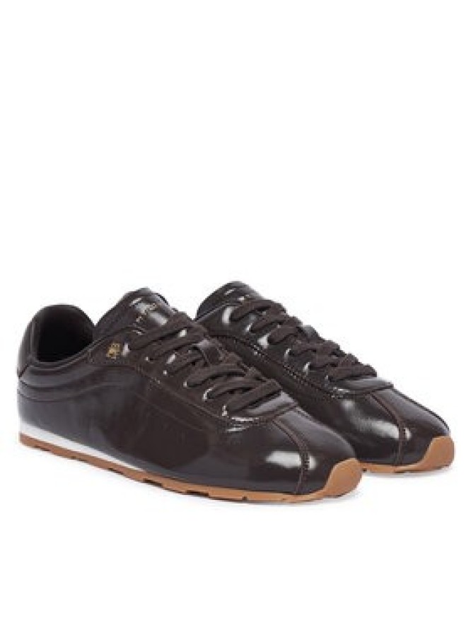 Tommy Hilfiger Sneakersy Bella Sneaker Leather FW0FW09495 Brązowy