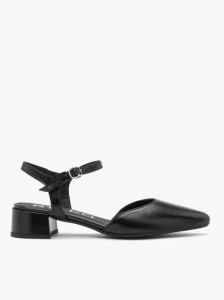 Czarne czółenka z otwartą piętą