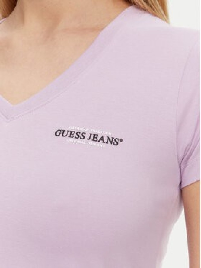 Guess Jeans T-Shirt W4YI23 J1314 Fioletowy Slim Fit