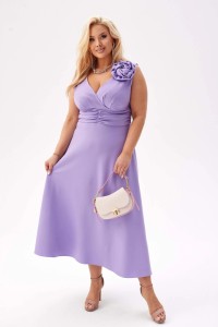 Elegancka sukienka Anna na wesele w lawendowym kolorze PLUS SIZE XXL