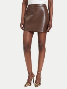 Guess Spódnica z imitacji skóry W6YD09 W2902 Brązowy Regular Fit