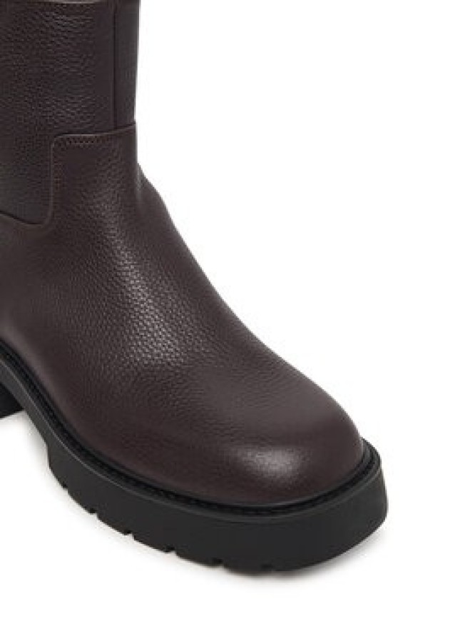 Calvin Klein Botki Chunky Ankle Boot Lth Hdw HW0HW03202 Brązowy ciemny