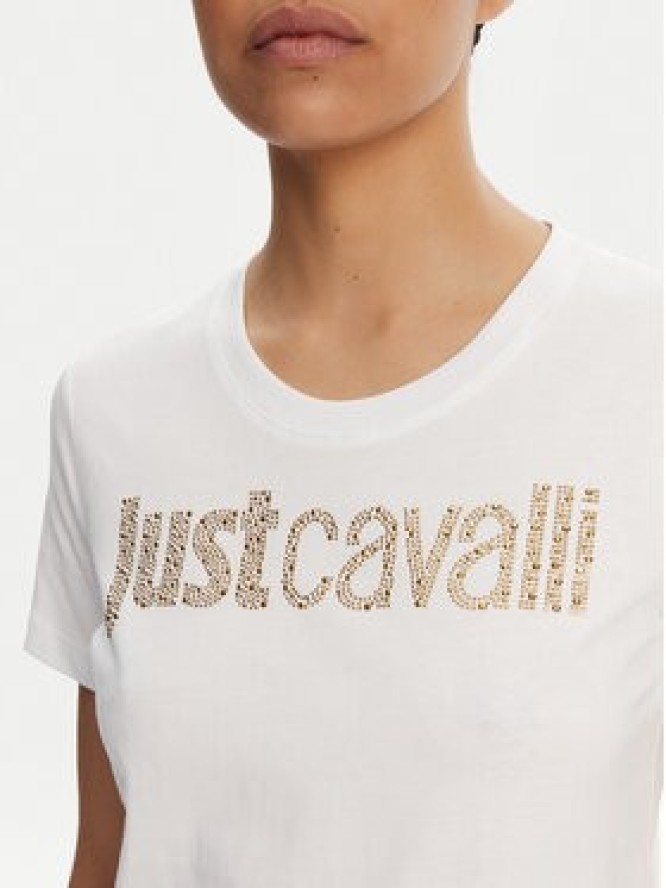 Just Cavalli Sukienka codzienna 78PAOE15 Biały Regular Fit