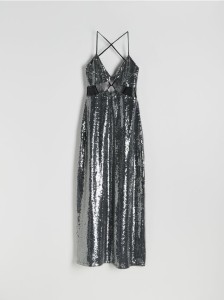 Cekinowa sukienka maxi - wielobarwny