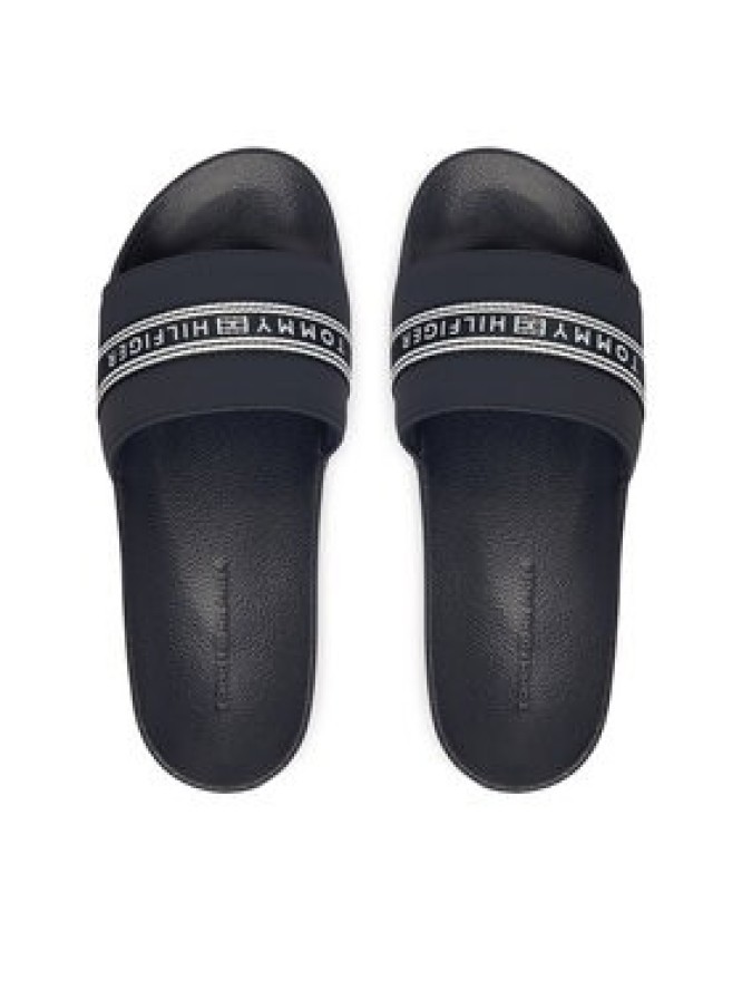Tommy Hilfiger Klapki Logo Tape Webbing FW0FW09359 Granatowy