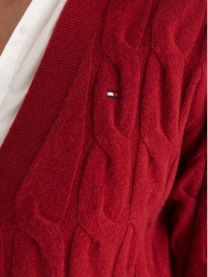 Tommy Hilfiger Kardigan WW0WW43089 Czerwony Regular Fit