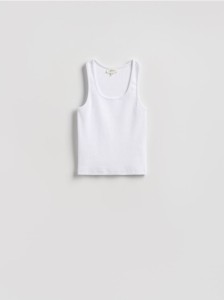 Prążkowany top - biały