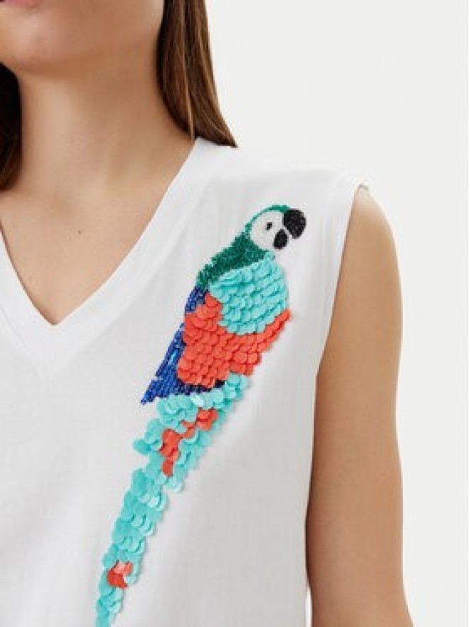 Lola Casademunt by Maite Bluzka MS2515023 Biały Regular Fit