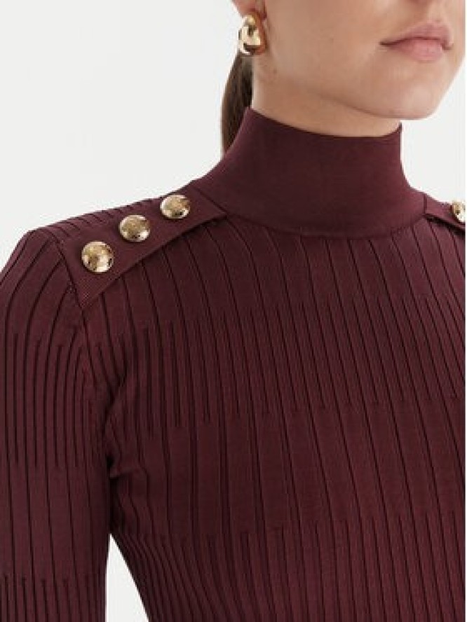 Marciano Guess Sukienka dzianinowa 5BGK52 5881Z Bordowy Slim Fit