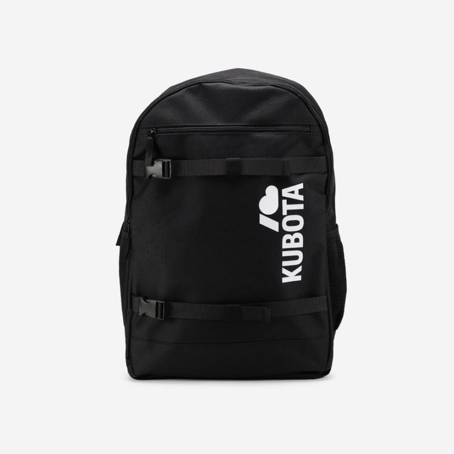 Czarny plecak z taśmami Kubota