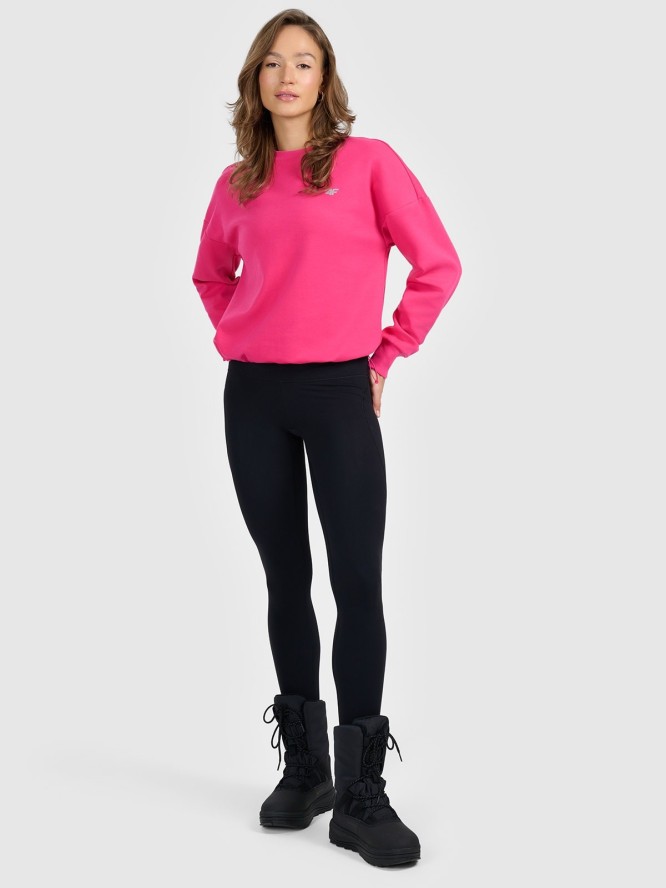 4F Bluza dresowa nierozpinana bez kaptura damska - różowa XS
