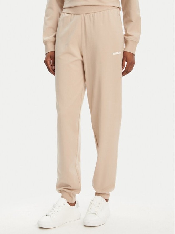 HUGO Spodnie dresowe 50490578 Beżowy Regular Fit